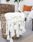 CAPISTRANO THROW - Winter White- pom pom at home