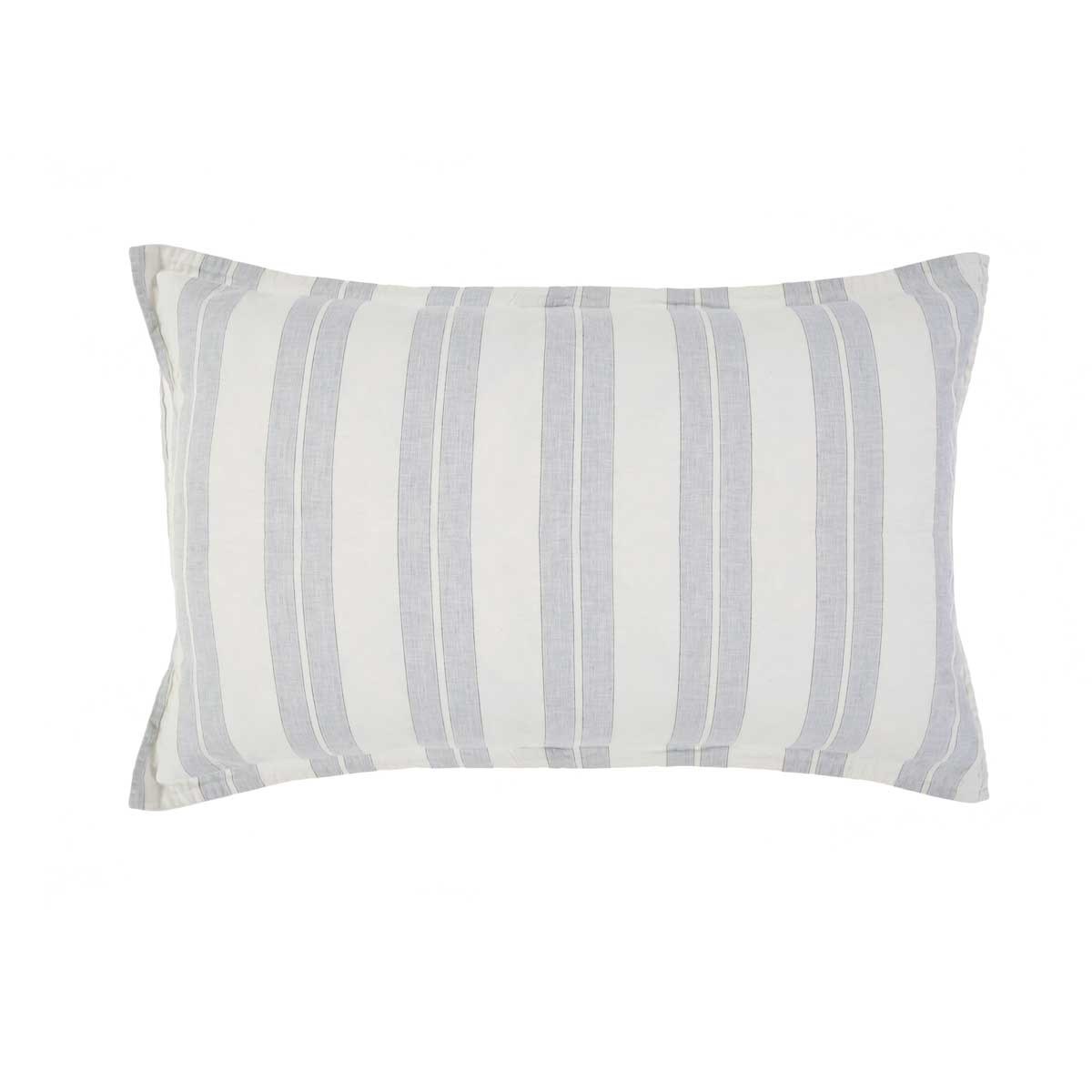 carter - ivory/denim color - standard sham - pom pom at home