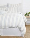 carter - ivory/denim color - duvet set - pom pom at home