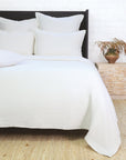 chatham matelasse collection - cream color - coverlet - pom pom at home