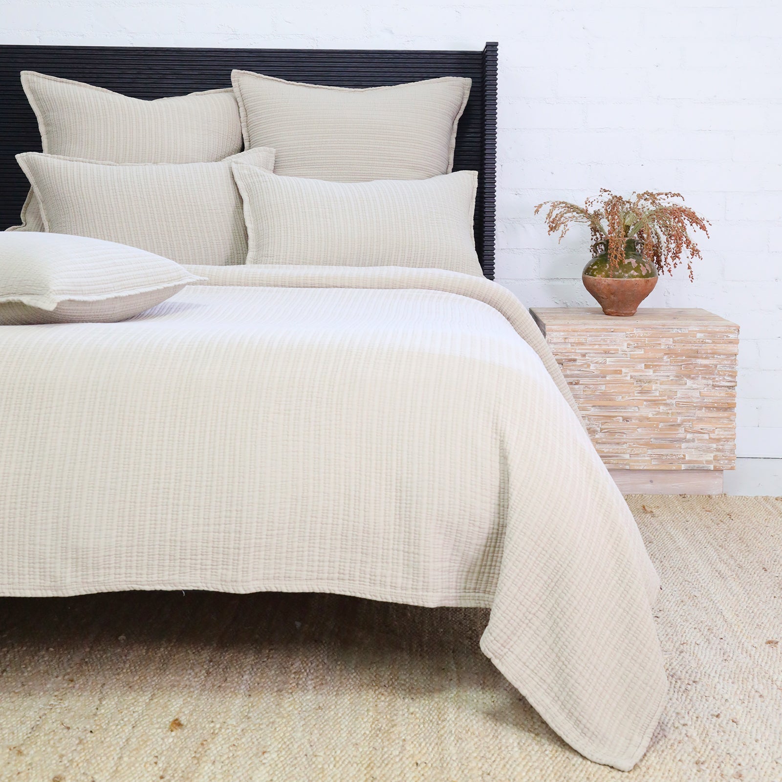 chatham matelasse collection - natural color - coverlet - pom pom at home