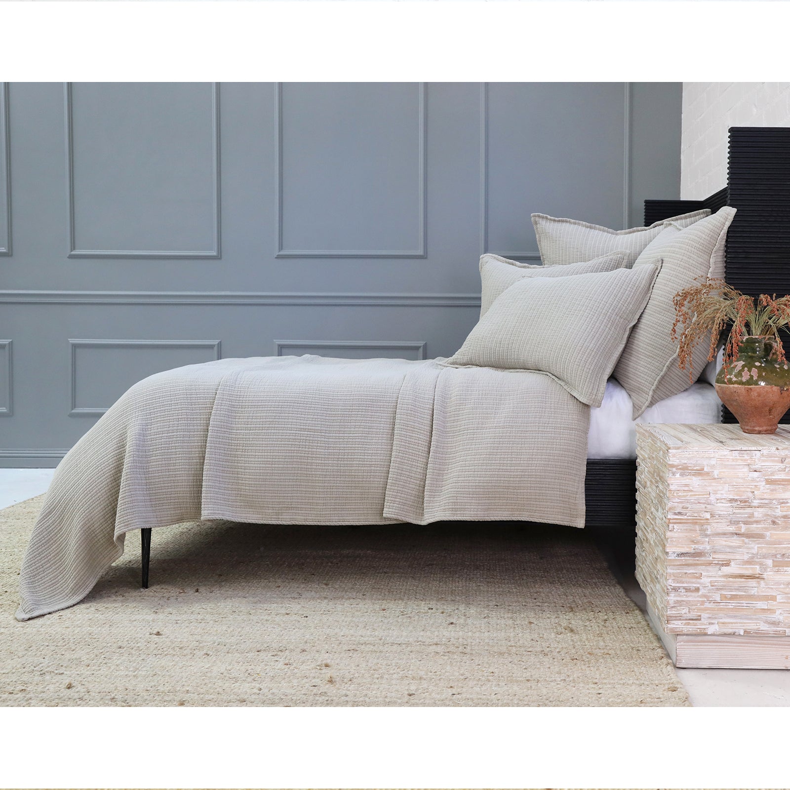 chatham matelasse collection - natural color - coverlet - pom pom at home