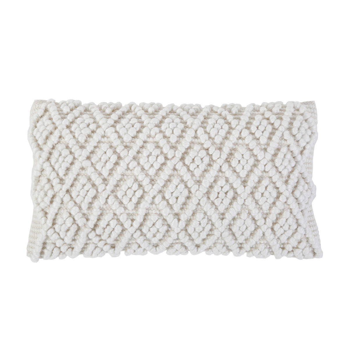 Coco Hand Woven Pillow With Insert-14x24 Pillow With Insert-Ivory-Pom Pom at Home