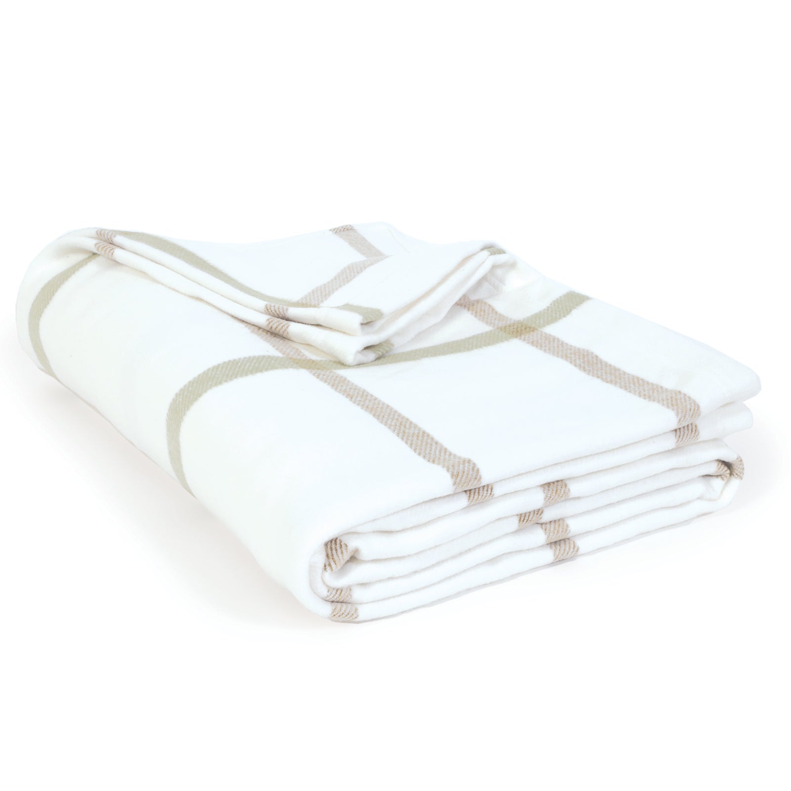 Copenhagen Throw-70&quot; x 90&quot; (Twin)-White/Olive-Pom Pom at Home