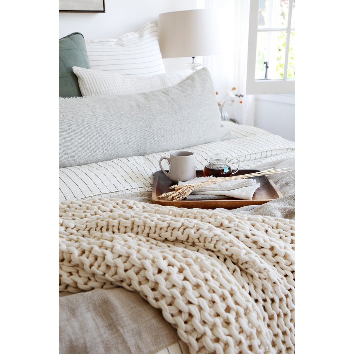 FINN THROW - Antique White -Throw-Pom Pom at Home