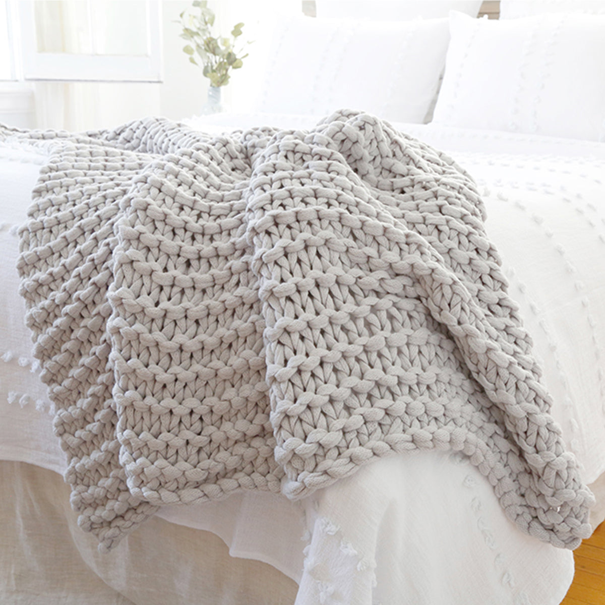 Finn Throw-Throw-50" x 60" Throw-Silver-Pom Pom at Home