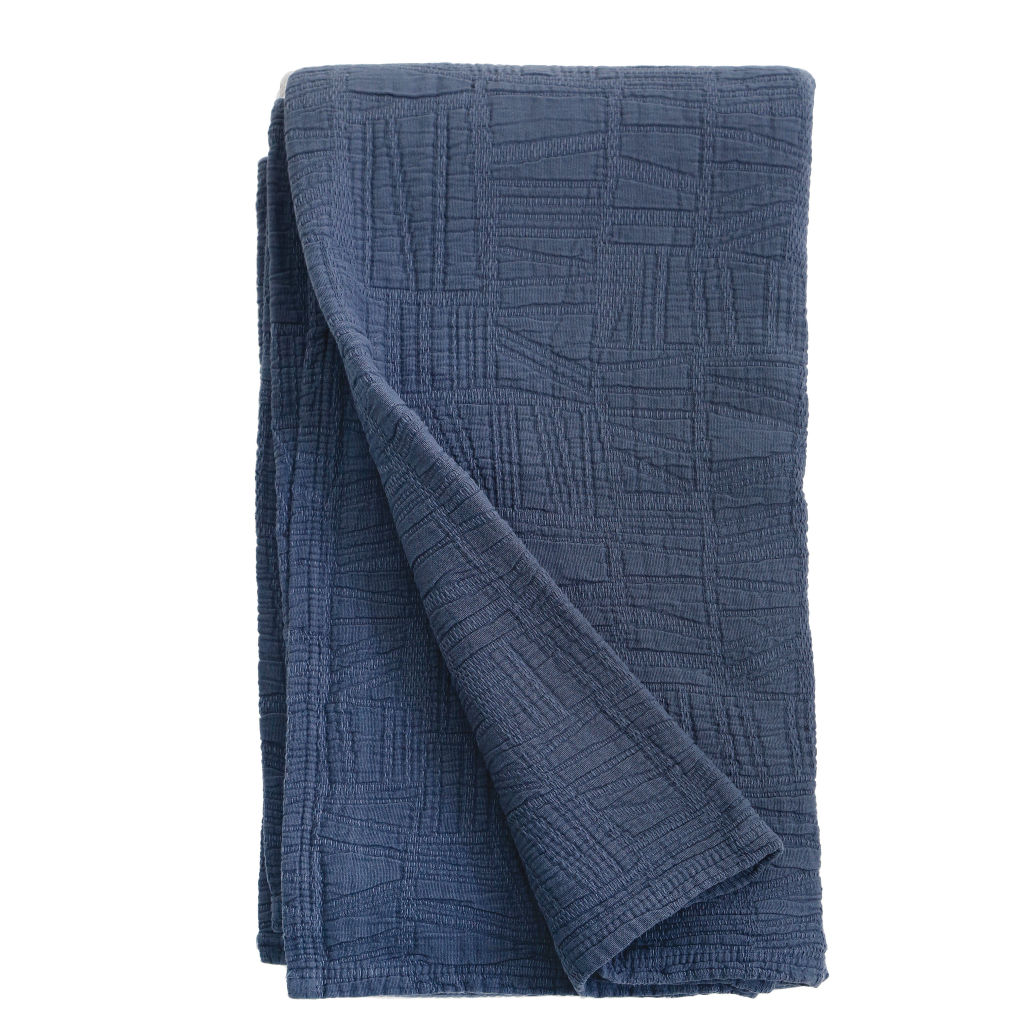 Harbour Oversized Throw-70" x 90" (Twin)-Navy-Pom Pom at Home