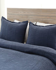 harbour matelasse collection - navy color - coverlet - pom pom at home