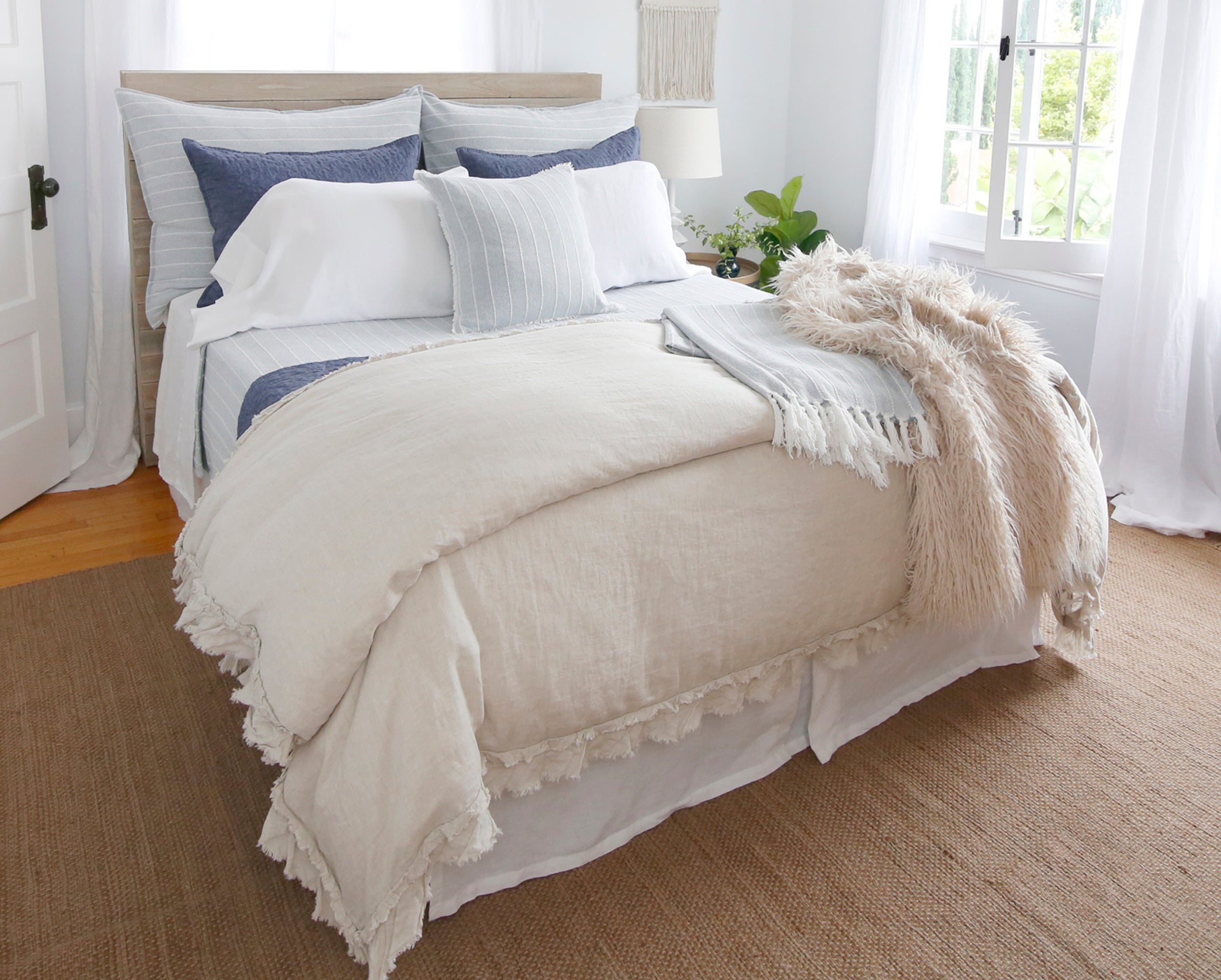 henley - sky color - duvet set - pom pom at home