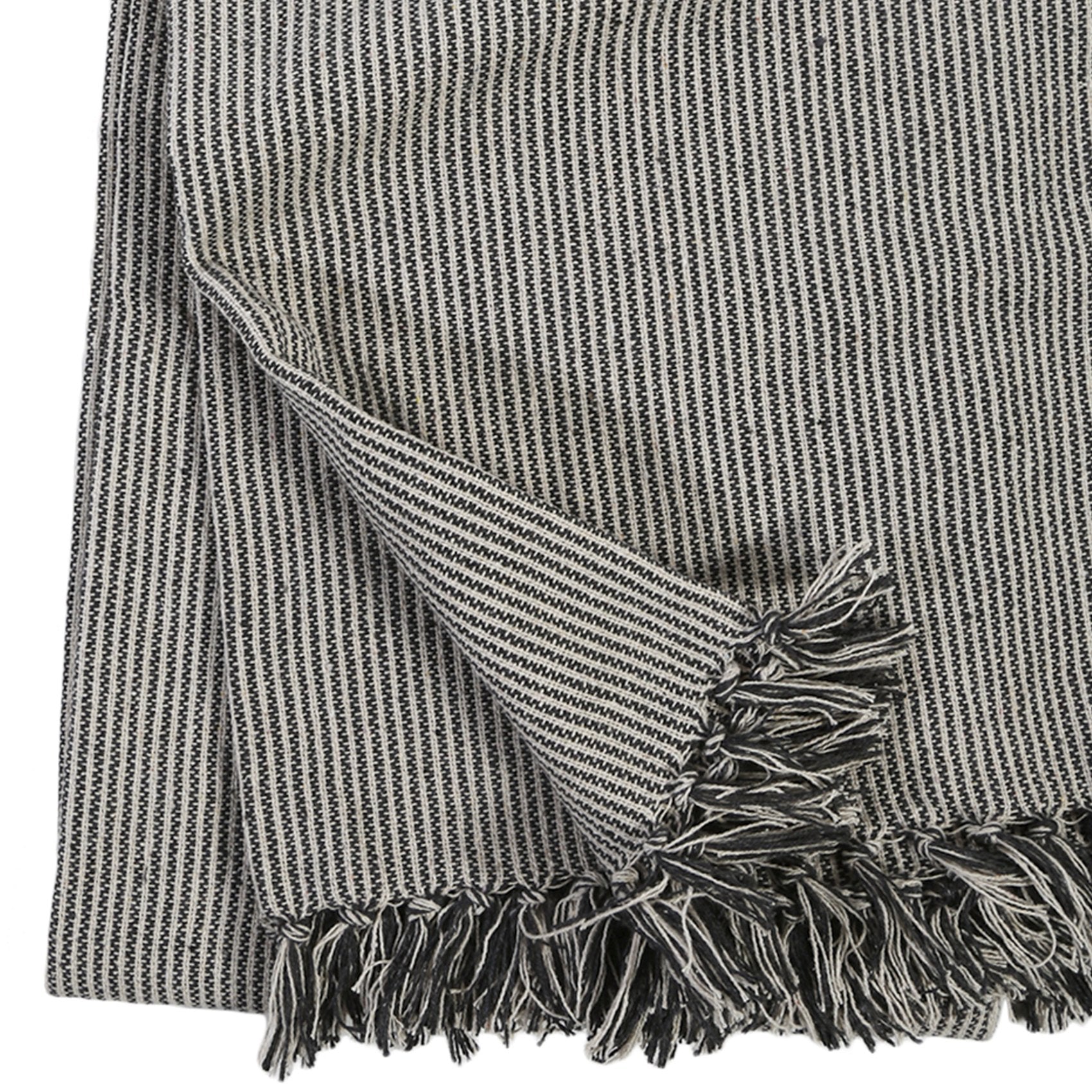 JAMES OVERSIZED THROW - Ivory/Charcoal-Pom Pom at Home