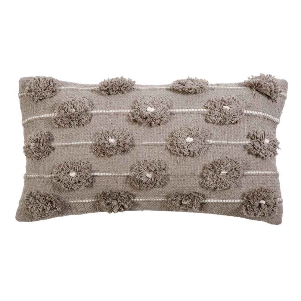 LOLA HAND WOVEN PILLOW 14&quot; x 24&quot; with insert-Pom Pom at Home