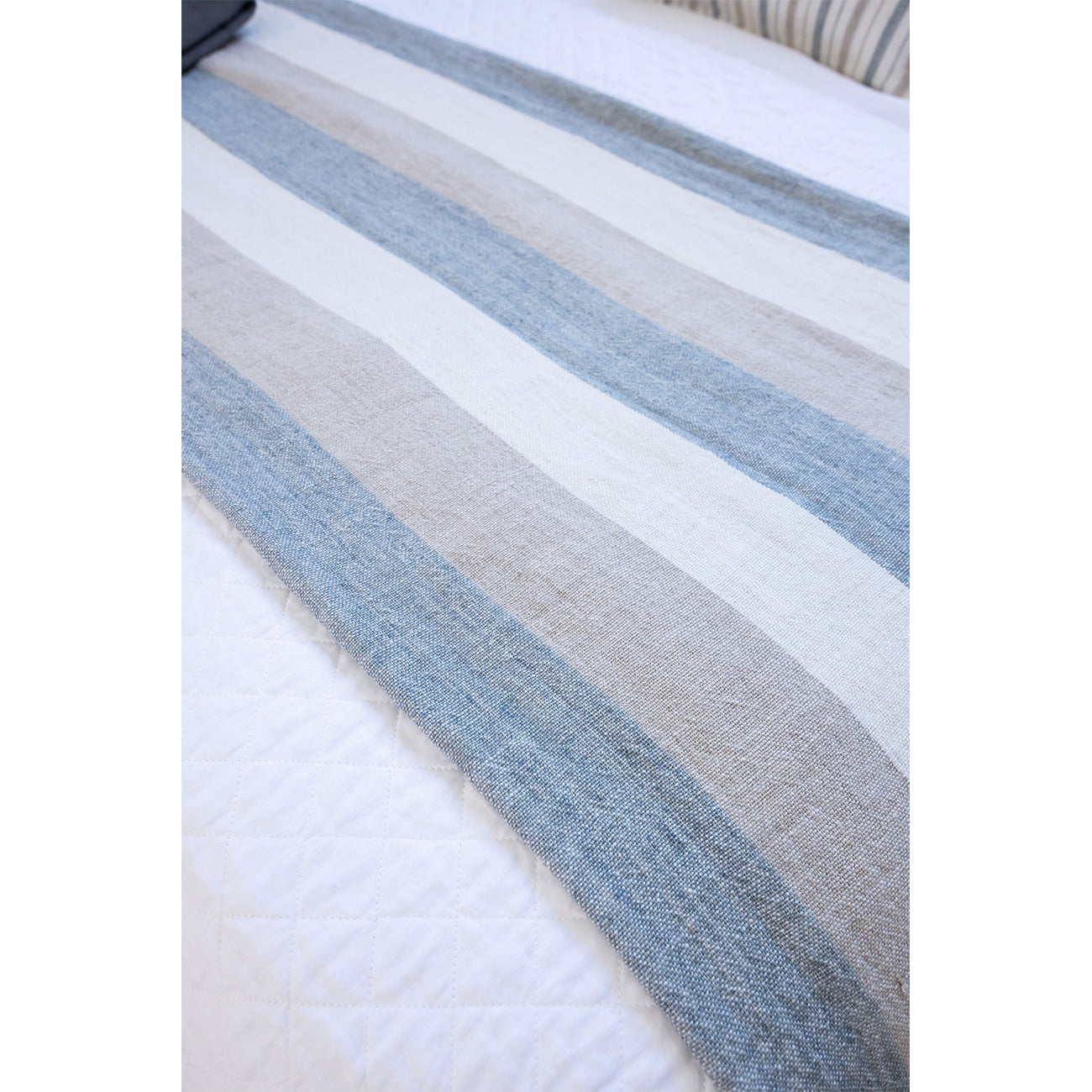 Monterey Oversized Throw-60" x 90" Throw-Ocean/Natural-Pom Pom at Home