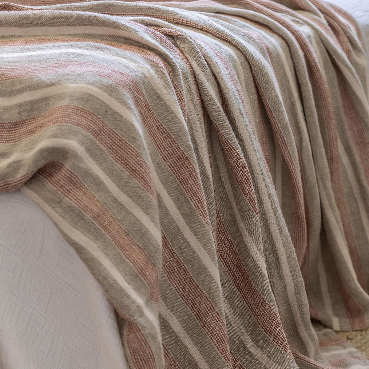 Montecito Oversized Throw-60" x 90" Throw-Terra Cotta/Natural-Pom Pom at Home