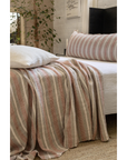 montecito blanket - terra cotta/natural color - pom pom at home