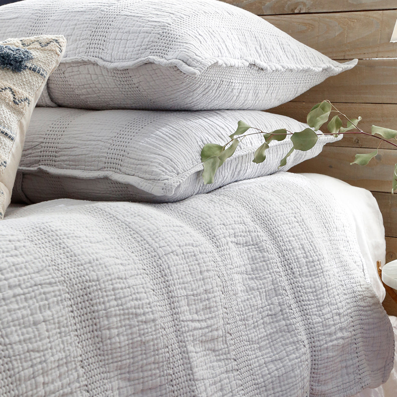 Nantucket Matelasse-20x27 Standard Sham-Grey-Pom Pom at Home