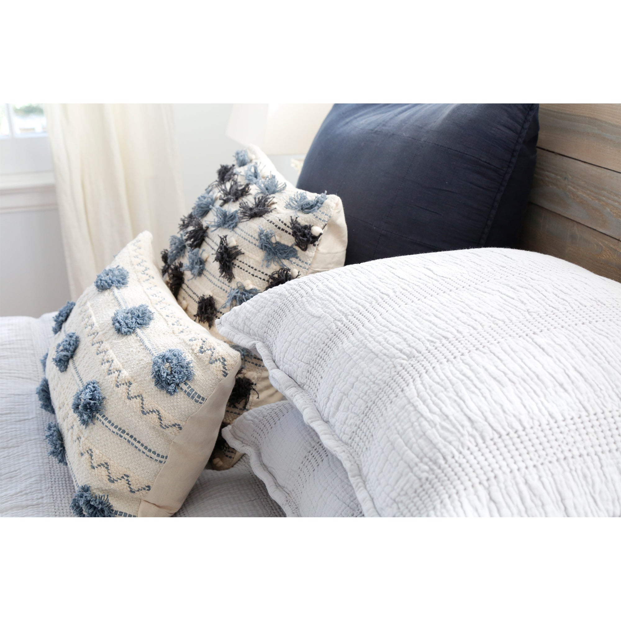 IZZY HAND WOVEN PILLOW 14&quot; x 24&quot; with insert-Pom Pom at Home