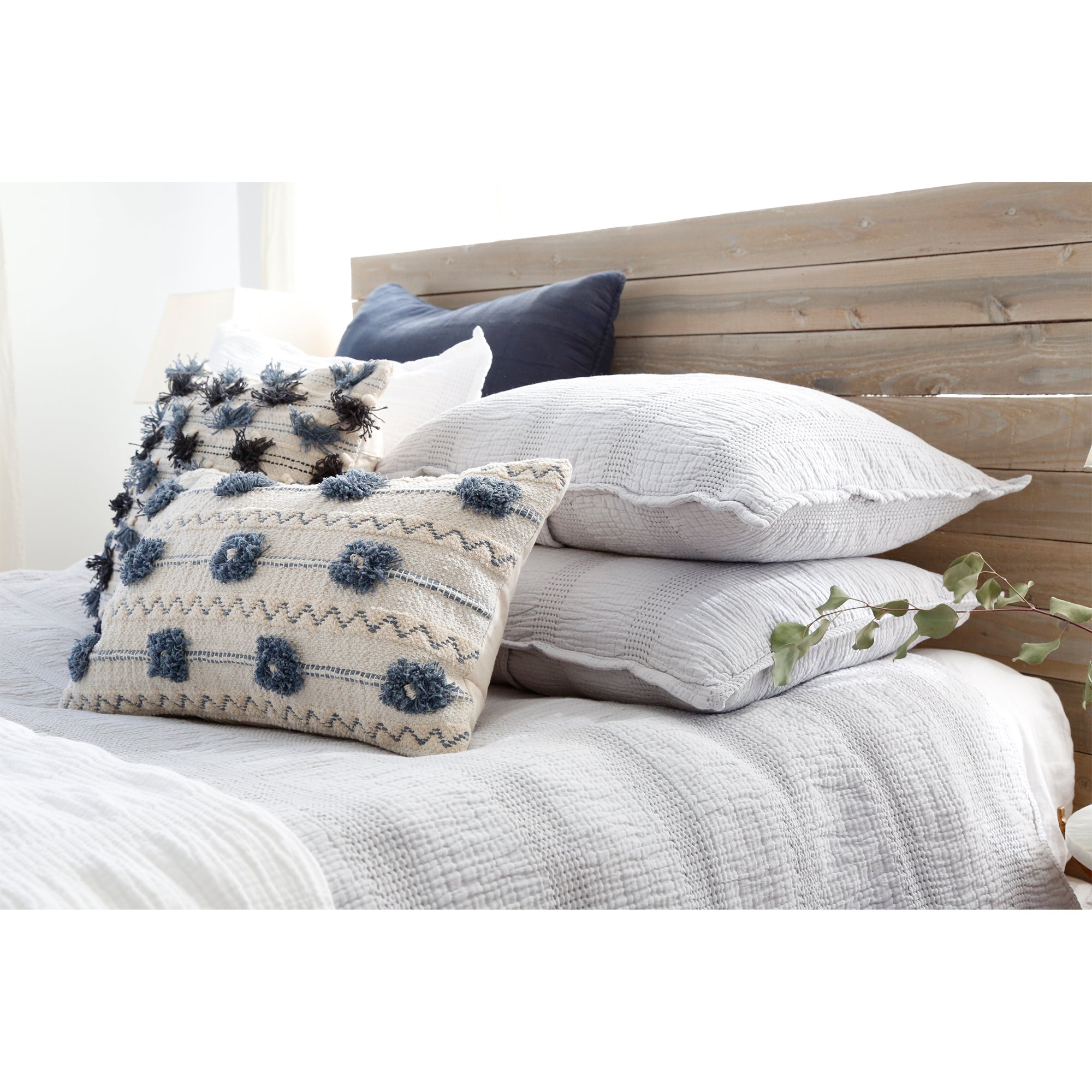 PIPPA HAND WOVEN PILLOW 20&quot; x 20&quot; with insert-Pom Pom at Home