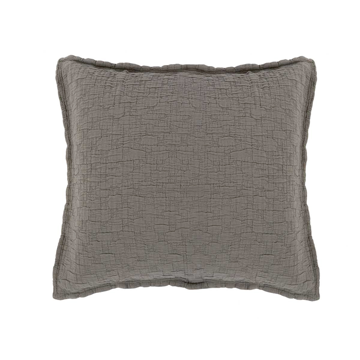 Ojai Matelasse-26x26 Euro Sham-Pebble-Pom Pom at Home