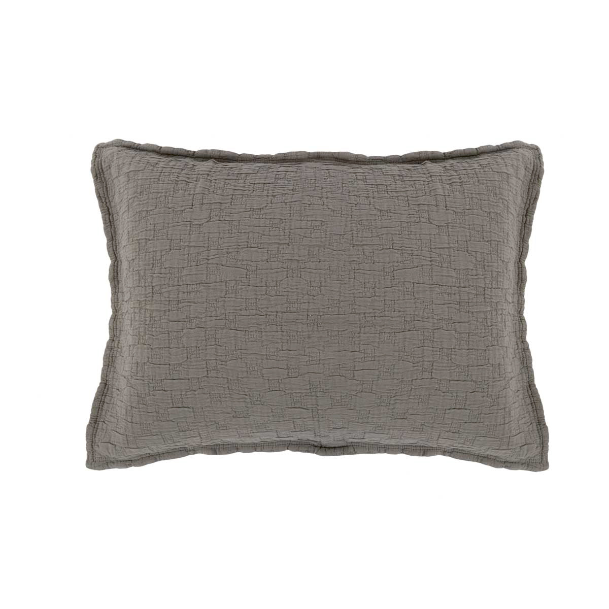 Ojai Matelasse-20x27 Standard Sham-Pebble-Pom Pom at Home