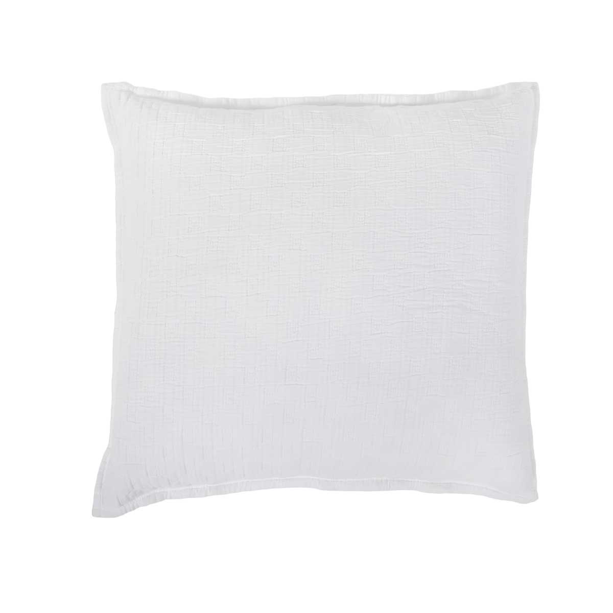 Ojai Matelasse-26x26 Euro Sham-White-Pom Pom at Home