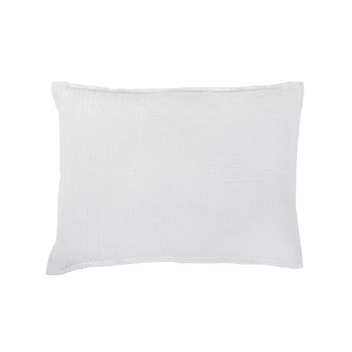 Ojai Matelasse-20x27 Standard Sham-White-Pom Pom at Home