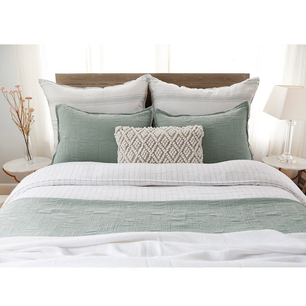 harbour matelasse collection - sea glass color - coverlet - pom pom at home