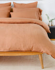 parker linen duvet cover set - terra cotta color - pom pom at home