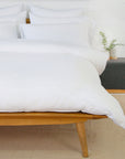 parker linen duvet cover set - white color - pom pom at home